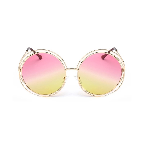 FARRAH PINK OMBRÉ RETRO 70’s OVERSIZED SHADES *NEW - Picture 6 of 7
